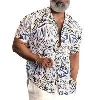 Polyester & Bamboevezel Mannen korte mouw Casual Shirt Afgedrukt verschillende kleur en patroon naar keuze stuk