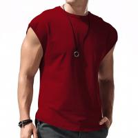 Polyester Mannen Mouwloos T-shirt effen geverfd Solide meer kleuren naar keuze stuk