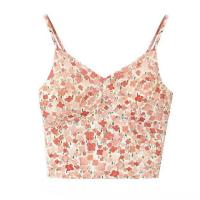 Polyester Waist-controlled & High Waist Camisole midriff-baring printed shivering multi-colored PC