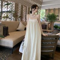 Polyester long style Slip Dress & loose Solid Apricot PC