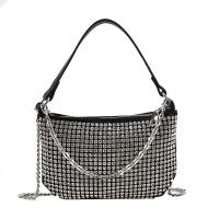 PU Leather Easy Matching Handbag Mini & attached with hanging strap & with rhinestone black PC