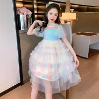 Polyester Ball Gown Girl One-piece Dress Cute multi-colored PC