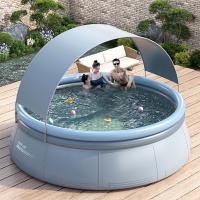 PVC foldable Inflatable Pool with electric air pump gray PC