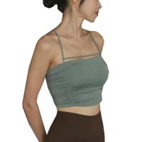 Polyester Tank Top midriff-baring & backless patchwork Solid PC