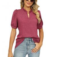 Radius & Spandex & Polyester Vrouwen korte mouw T-shirts Lappendeken Solide meer kleuren naar keuze stuk