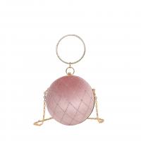 Metal & Flannelette Round Ball & Easy Matching Handbag attached with hanging strap & with rhinestone PC