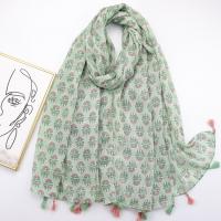 Polyester Women Scarf dustproof & can be use as shawl & sun protection printed shivering green PC