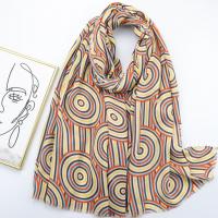 Polyester Women Scarf can be use as shawl & thermal printed khaki PC