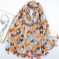 Polyester Women Scarf dustproof & can be use as shawl & thermal printed PC