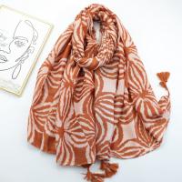 Polyester Women Scarf can be use as shawl & sun protection & thermal printed red PC
