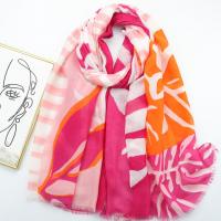 Polyester Women Scarf dustproof & can be use as shawl printed pink PC
