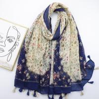 Voile Fabric Tassels Women Scarf can be use as shawl & sun protection printed shivering PC