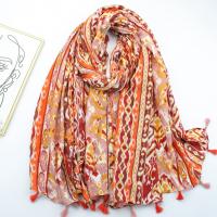 Polyester Women Scarf can be use as shawl & sun protection & breathable printed red PC