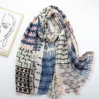 Polyester Women Scarf dustproof & can be use as shawl & sun protection printed gray PC
