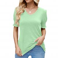 Rayon & Spandex & Polyester T-shirts femmes à manches courtes Solide plus de couleurs pour le choix pièce