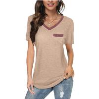 Polyester & Katoen Vrouwen korte mouw T-shirts Lappendeken meer kleuren naar keuze stuk