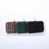 PU Leather & Zinc Alloy Box Bag Clutch Bag with chain Solid PC