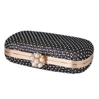 PU Leather & Plastic Pearl & Zinc Alloy Clutch Bag with chain & with rhinestone Solid PC