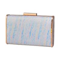 PU Leather & Zinc Alloy Clutch Bag with chain & contrast color PC