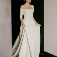 Polyester Waist-controlled & Off Shoulder & Slim Long Evening Dress backless & off shoulder patchwork Solid white PC