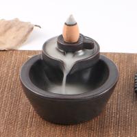 Ceramics Backflow Burner for home decoration handmade black PC