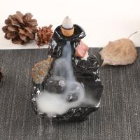 Ceramics Backflow Burner for home decoration handmade black PC