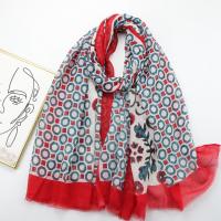 Voile Fabric Women Scarf dustproof & can be use as shawl & thicken printed Solid red PC