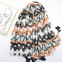 Voile Fabric Women Scarf can be use as shawl & sun protection & thermal printed PC