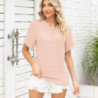 Polyester Vrouwen short sleeve blouses Lappendeken meer kleuren naar keuze stuk
