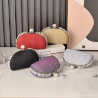 PU Leather & Plastic Pearl & Zinc Alloy Clutch Bag with chain & Mini Solid PC