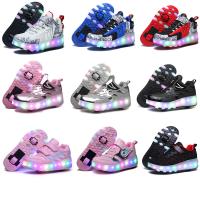Rubber & PU Leather Children Wheels Shoes stretchable Pair