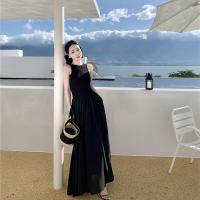 Polyamide Waist-controlled One-piece Dress slimming Solid black PC