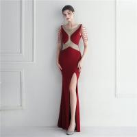 ポリエステル ロングイブニングドレス アイアンオン 選択のためのより多くの色 一つ