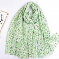 Polyester Easy Matching Women Scarf dustproof gold foil print leaf pattern PC