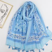 Polyester Tassels Women Scarf sun protection & breathable printed shivering PC