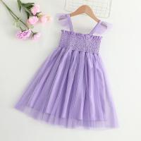 Polyester Girl One-piece Dress Cute purple PC