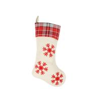 Adhesive Bonded Fabric & Linen Christmas Decoration Stocking christmas design snowflake pattern PC