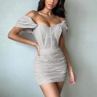 Polyester High Waist Sexy Package Hip Dresses Solid PC