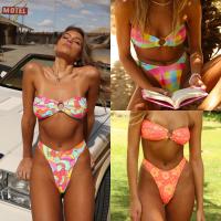 Polyamide Bikini Afgedrukt Rillen meer kleuren naar keuze Instellen