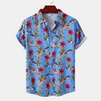 Polyester Men Short Sleeve Casual Shirt & loose patchwork Others PC