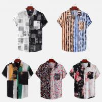 Polyester Mannen korte mouw Casual Shirt Afgedrukt Anderen meer kleuren naar keuze stuk