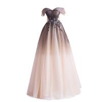 Polyester Slim & Mermaid & High Waist Long Evening Dress large hem design & backless & off shoulder patchwork Others PC