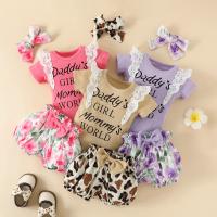 Polyester Baby Clothes Set & two piece Pants & top printed Set