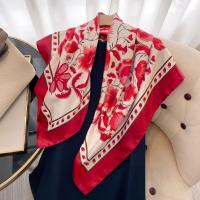 サテン シルクスカーフ 平織り 選択のための異なる色とパターン 一つ