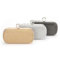 Metal & Polyester Easy Matching Clutch Bag attached with hanging strap & with rhinestone PC
