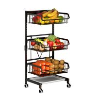 Carbon Steel & Wood Multilayer Storage Rack for storage & durable & large capacity & thickening & detachable Solid PC