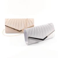 Cloth Pleat & Evening Party Clutch Bag with chain Polyester Solid PC