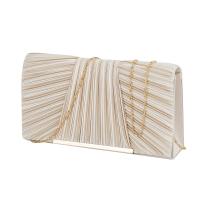 Polyester Pleat & Evening Party Clutch Bag with chain Solid PC