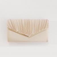 Polyester Pleat Clutch Bag soft surface Solid PC