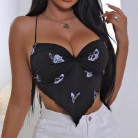 Cotton Camisole backless printed black PC